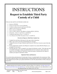 Form CHC601 Instructions - Request to Establish Third Party Custody of a Child - Minnesota