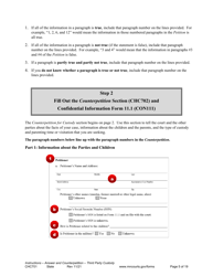 Form CHC701 Instructions - Answer to Petition to Establish Third Party Custody of a Child and Counterpetition for Custody - Minnesota, Page 5