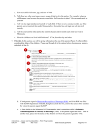 Form CHC701 Instructions - Answer to Petition to Establish Third Party Custody of a Child and Counterpetition for Custody - Minnesota, Page 7
