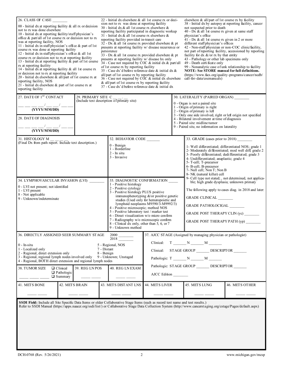 Form DCH-0768 - Fill Out, Sign Online and Download Printable PDF ...