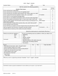 KDADS Form SS-003 Abbreviated Uniform Assessment Instrument - Kansas, Page 2
