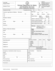 KDADS Form SS-005 &quot;Uniform Assessment Instrument&quot; - Kansas