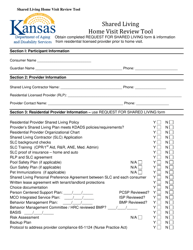 Document preview: Shared Living Home Visit Review Tool - Kansas