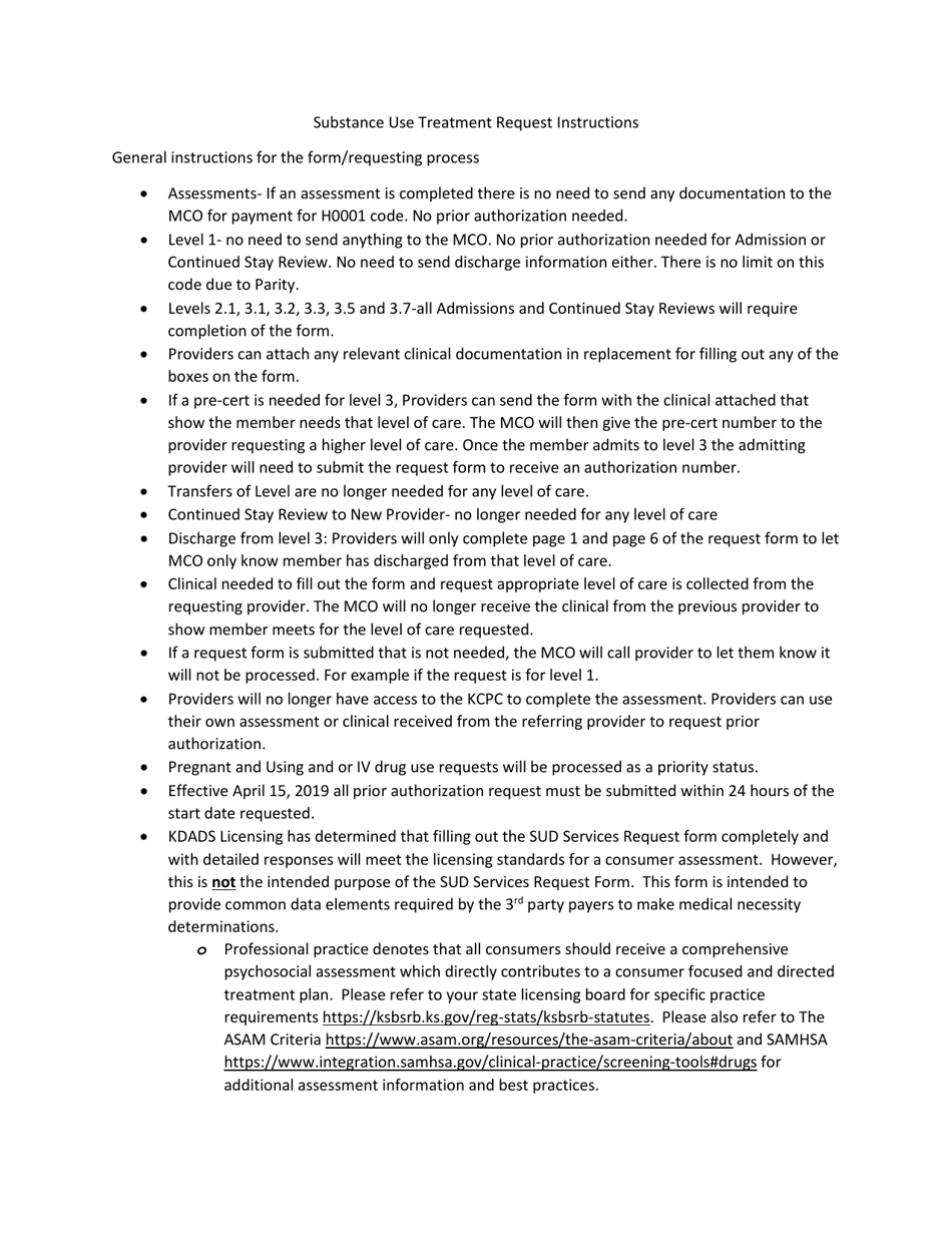 Attachment A Sud Services Request Form - Kansas, Page 7