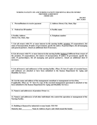 Form MS-2015 Nursing Facility Provider Agreement - Kansas