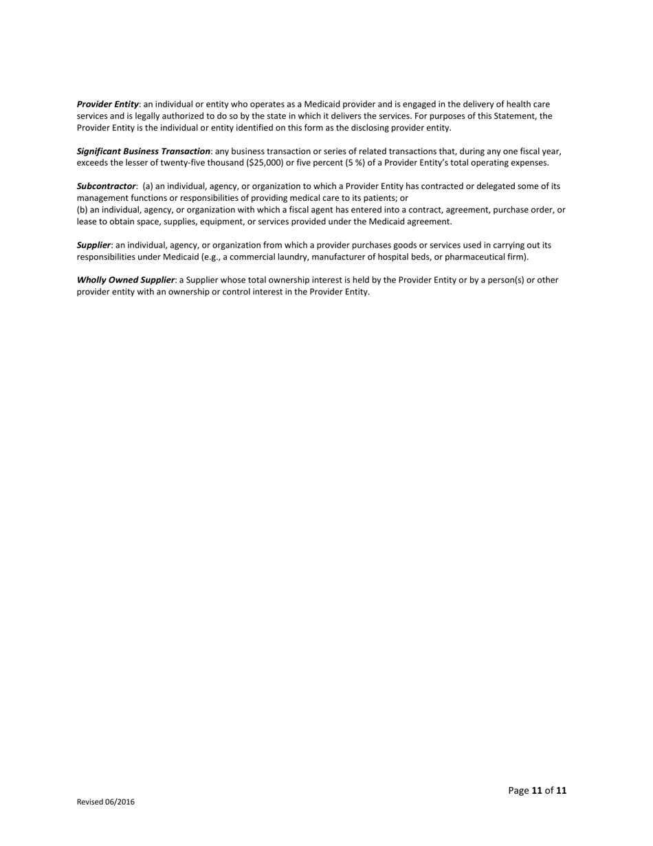 Disclosure of Ownership and Control Interest Statement - Kansas, Page 11