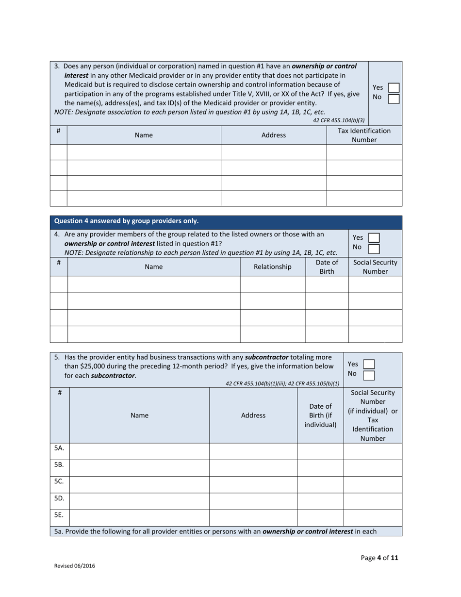 Disclosure of Ownership and Control Interest Statement - Kansas, Page 4