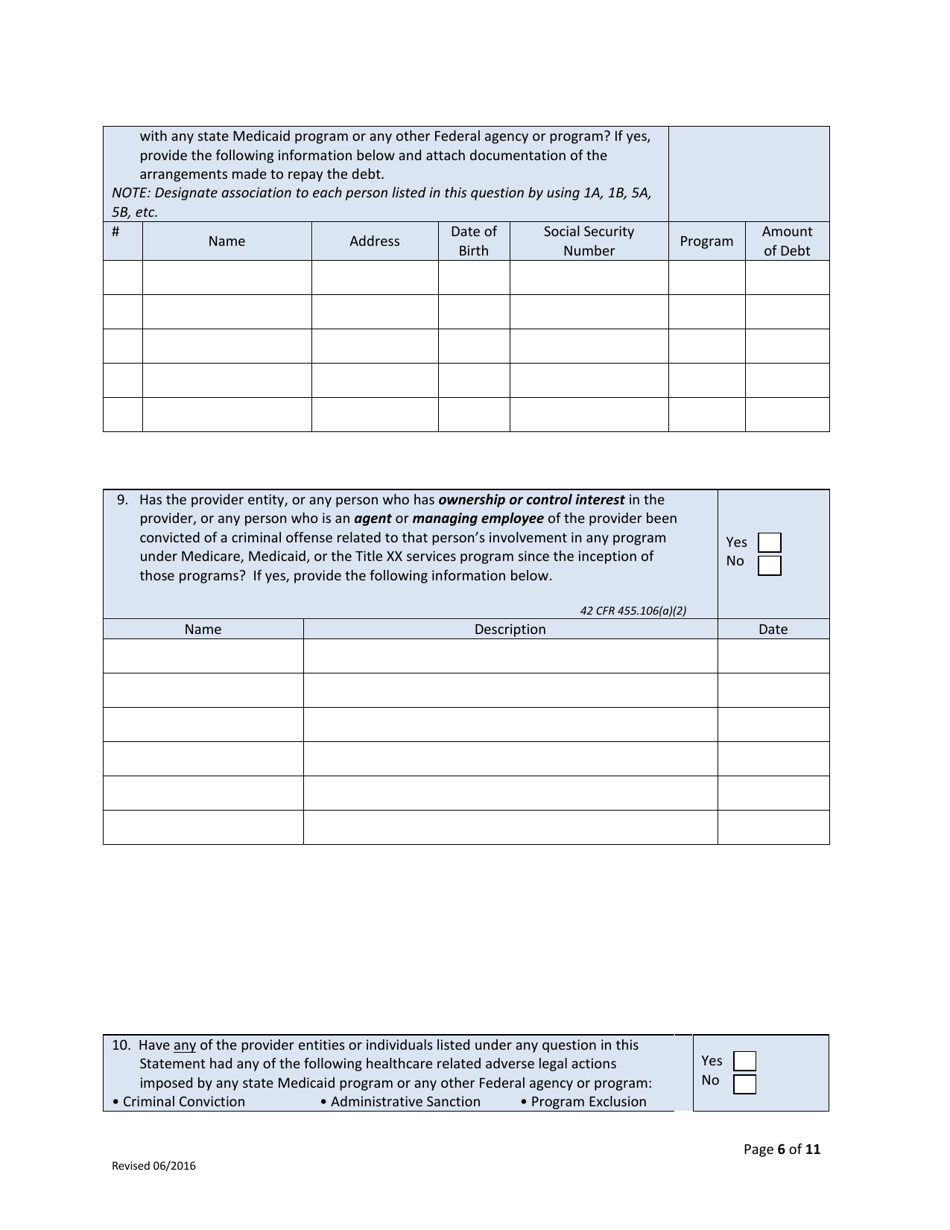Disclosure of Ownership and Control Interest Statement - Kansas, Page 6