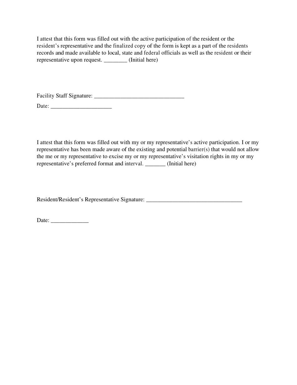 Resident Visitation Preferences Template - Kansas, Page 3