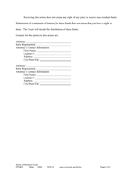 Form OTH801 Notice of Residual Funds - Minnesota, Page 2