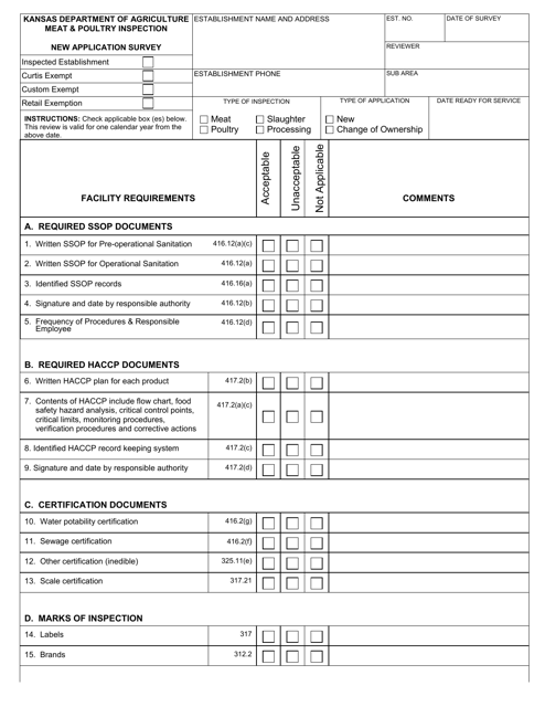 Form MP-73 New Application Survey - Kansas