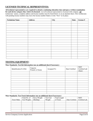 Service Company License Application - Kansas, Page 3