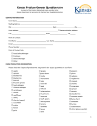 Kansas Produce Grower Questionnaire - Kansas