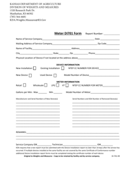 Form DI-701-09 &quot;Meter Device Installation Form&quot; - Kansas