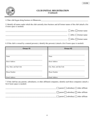 Form CLUB1 Club Initial Registration - Minnesota, Page 4