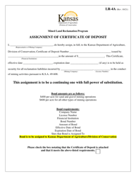 Document preview: Form LR-4A Assignment of Certificate of Deposit - Kansas