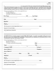 Form LR-5 Mine Site Transfer - Kansas, Page 2