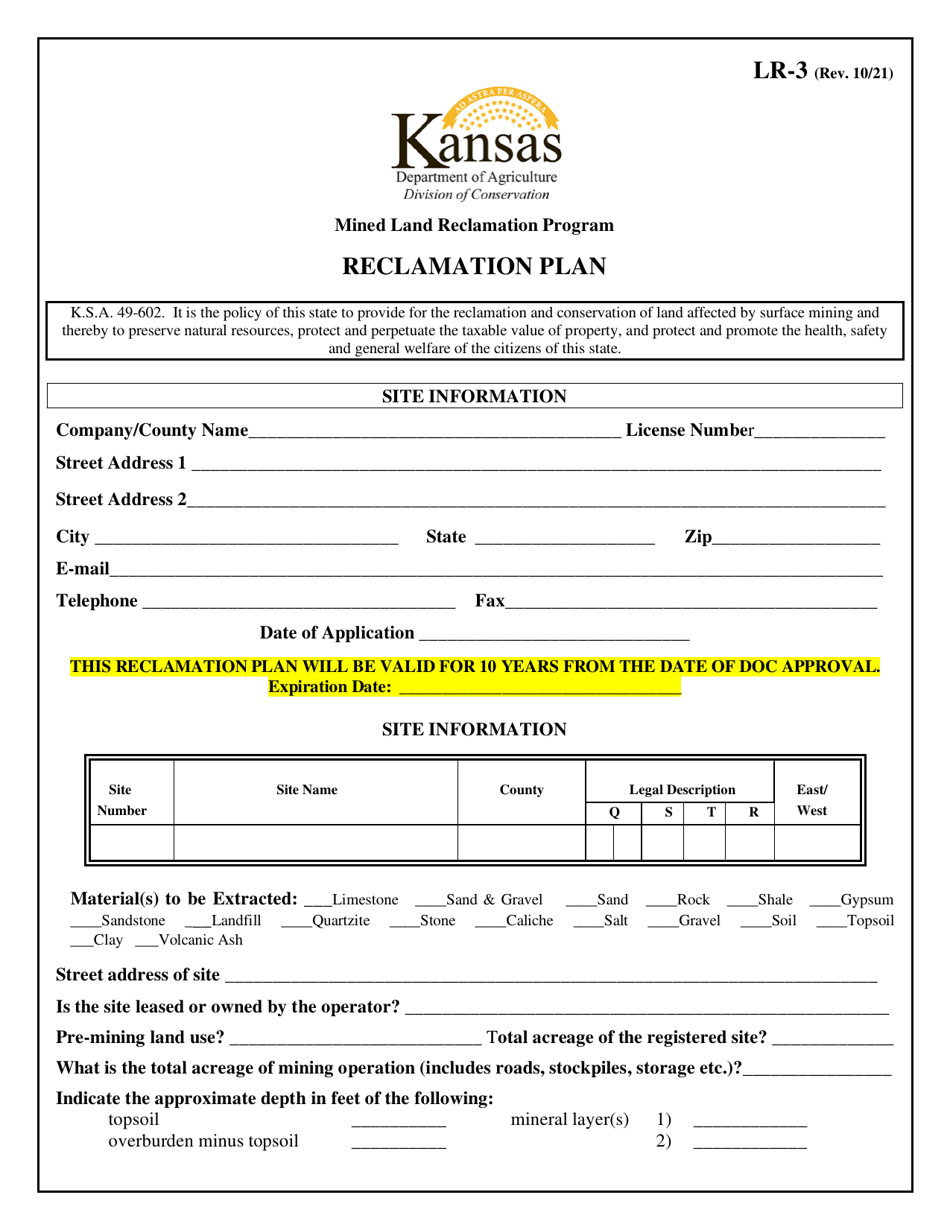 Form LR-3 - Fill Out, Sign Online and Download Fillable PDF, Kansas ...