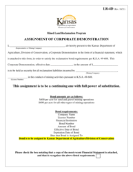 Form LR-4D &quot;Assignment of Corporate Demonstration&quot; - Kansas