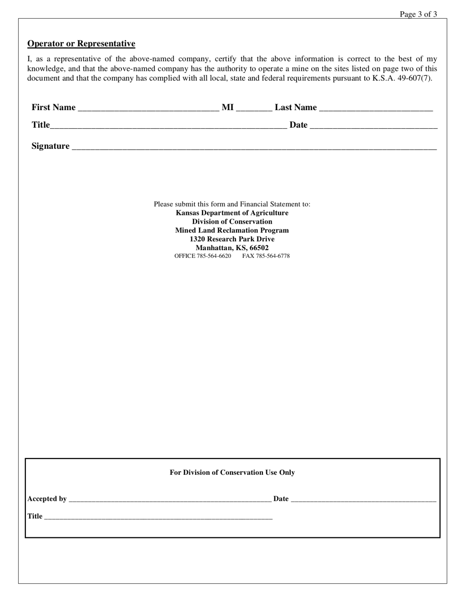 Form LR-4D Assignment of Corporate Demonstration - Kansas, Page 3