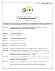 Form WDCP1-10 &quot;Application for State Cost-Share Assistance Watershed Dam Rehabilitation&quot; - Kansas
