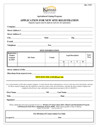 Document preview: Application for New Site Registration - Kansas