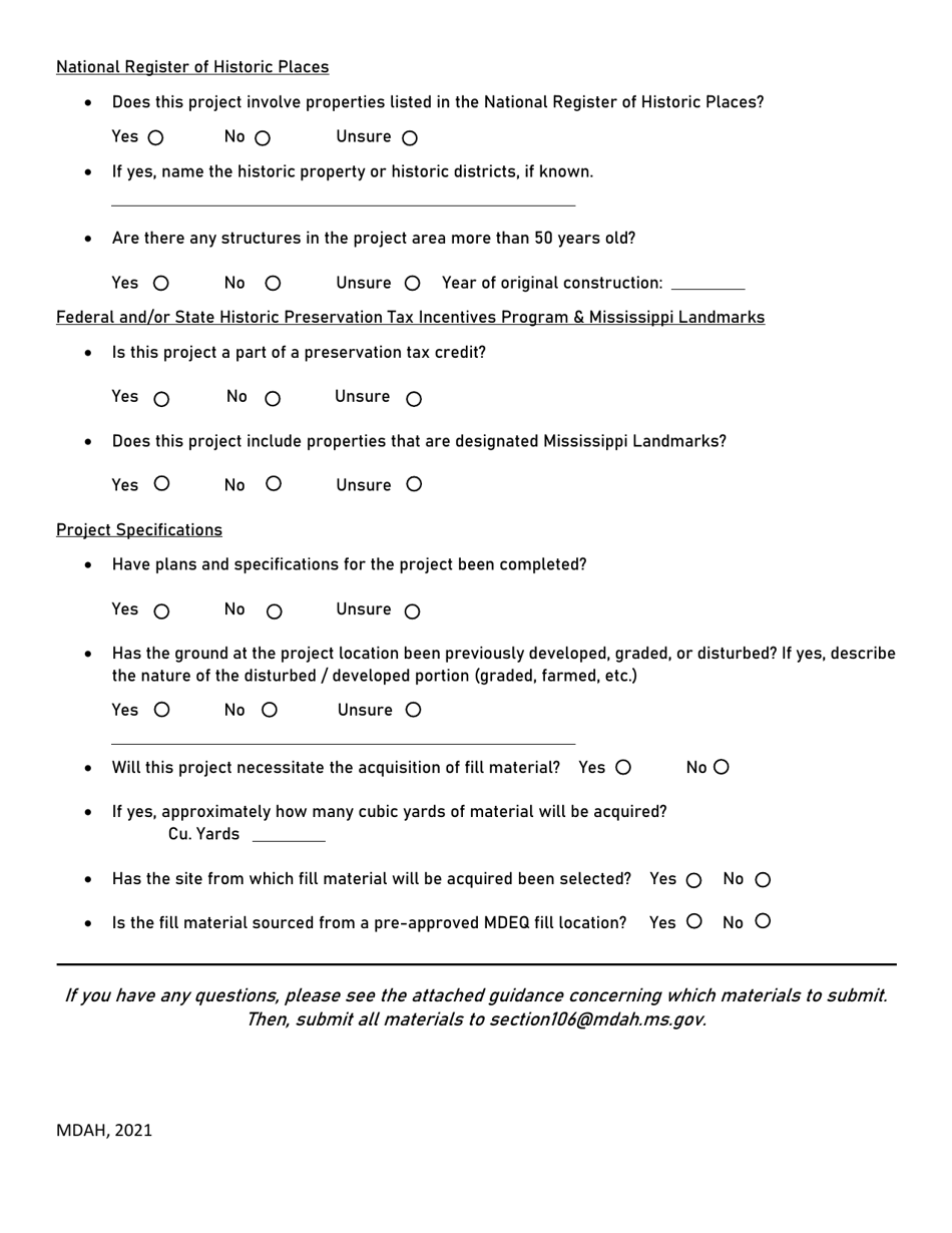 Request for Cultural Resources Assessment - Mississippi, Page 2