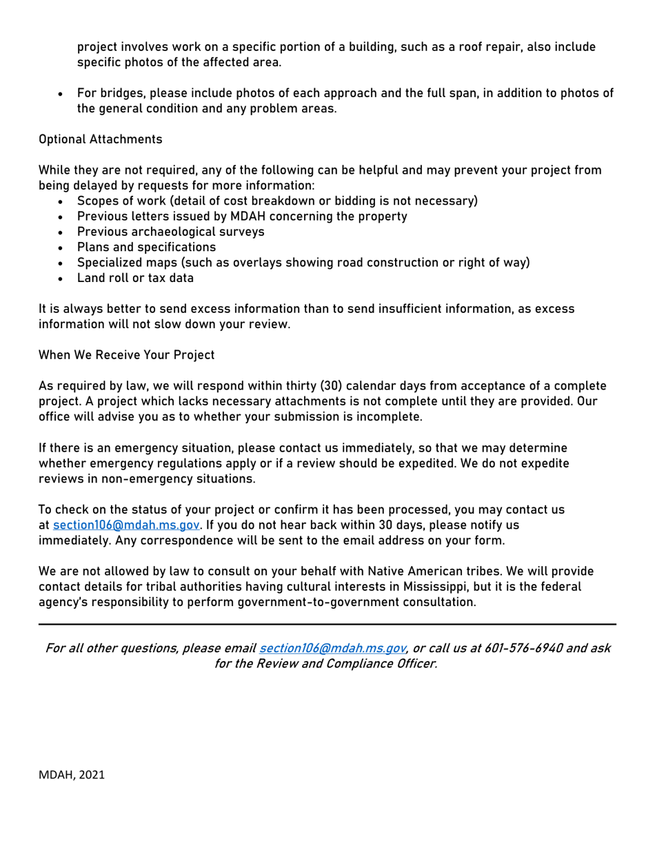 Request for Cultural Resources Assessment - Mississippi, Page 4