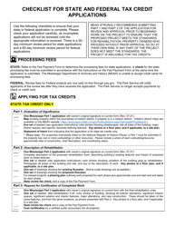 &quot;Checklist for State and Federal Tax Credit Applications&quot; - Mississippi