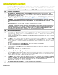 Checklist for State and Federal Tax Credit Applications - Mississippi, Page 2