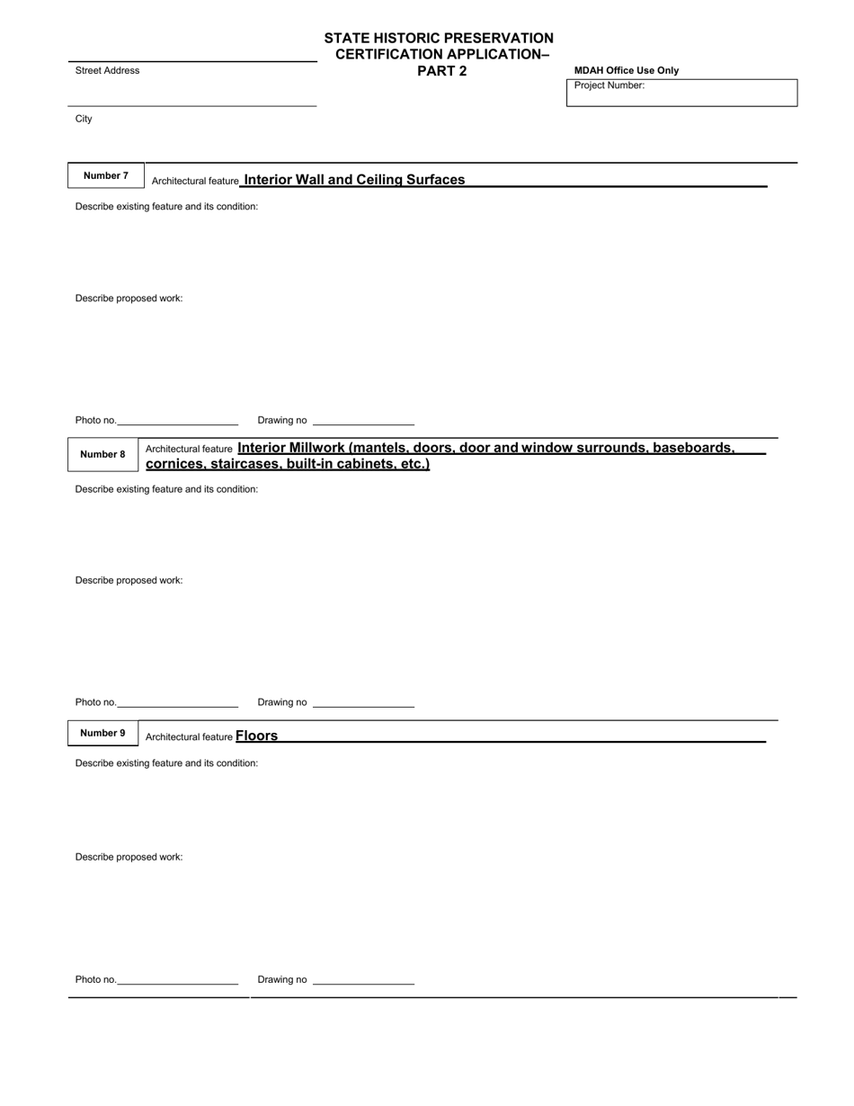 Mississippi State Income Tax Credit Historic Preservation Certification Application - Mississippi, Page 14