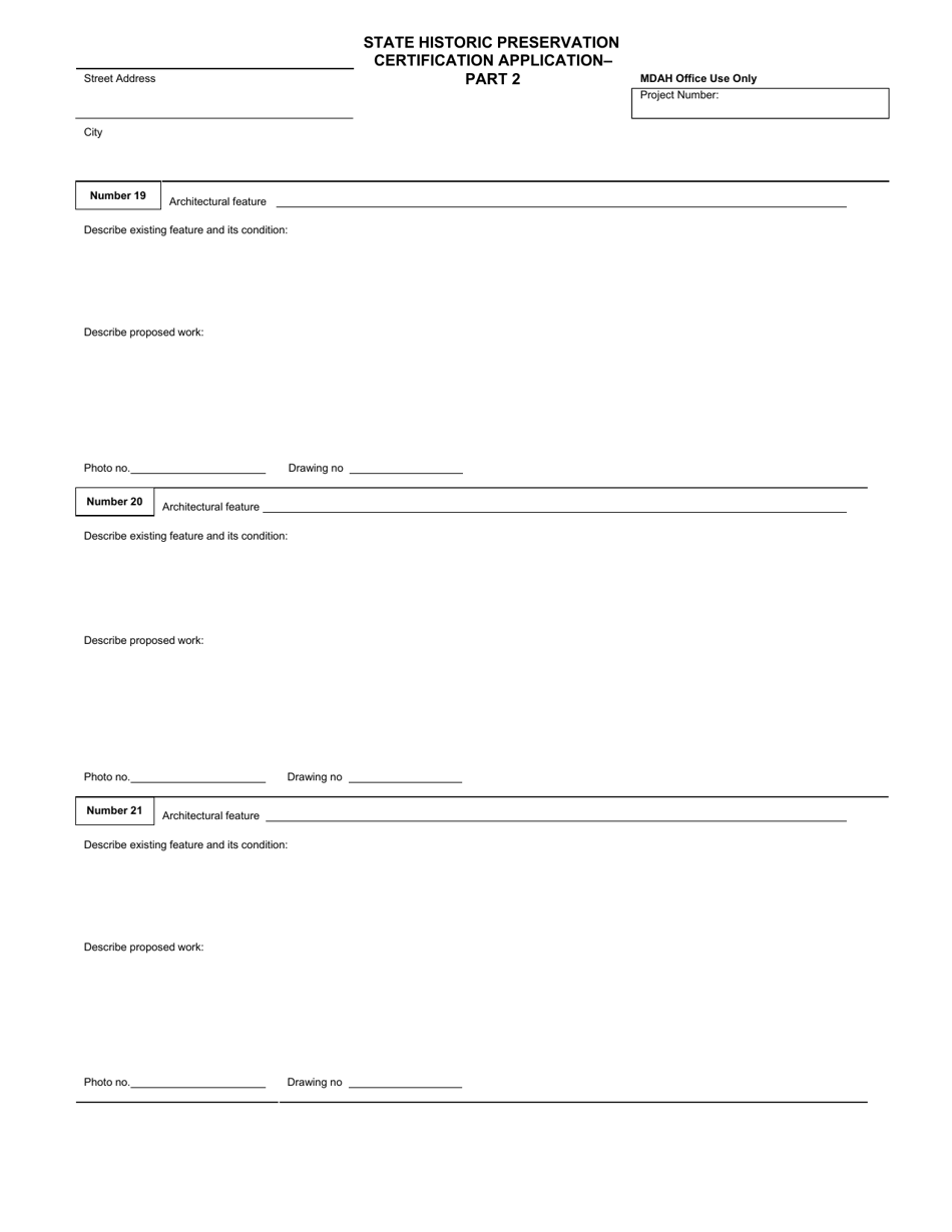 Mississippi State Income Tax Credit Historic Preservation Certification Application - Mississippi, Page 18