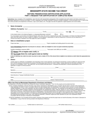 Mississippi State Income Tax Credit Historic Preservation Certification Application - Mississippi, Page 20