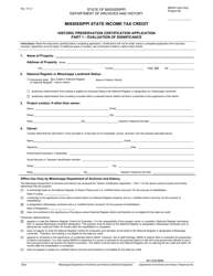 Mississippi State Income Tax Credit Historic Preservation Certification Application - Mississippi, Page 8