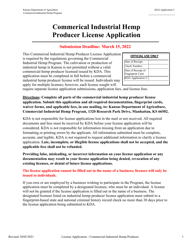 License Application - Commercial Industrial Hemp Producer - Kansas, Page 6