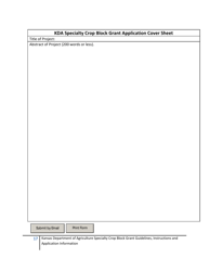 Specialty Crop Block Grant Application Cover Sheet - Kansas, Page 2