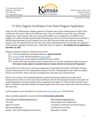 Document preview: Organic Certification Cost Share Program Application - Kansas