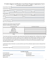 Organic Certification Cost Share Program Application - Kansas, Page 2