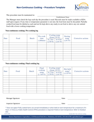 Non-continuous Cooking - Procedure Template - Kansas, Page 2