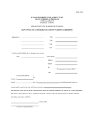 Document preview: Signatures of Authorized Signers of Warehouse Receipts - Kansas