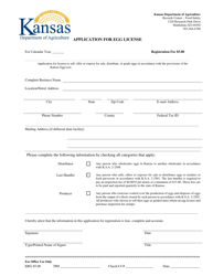 Document preview: Application for Egg License - Kansas