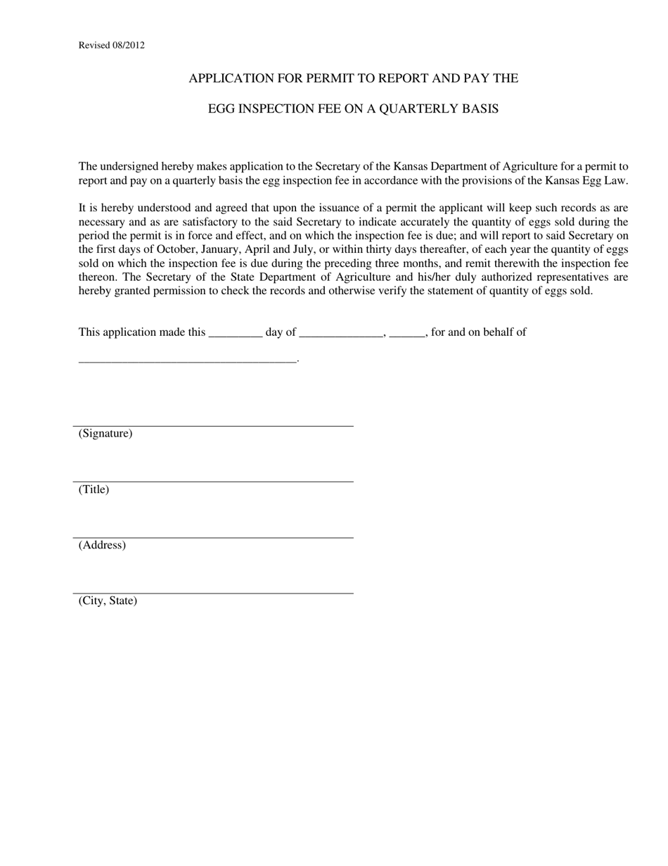 Application for Egg License - Kansas, Page 2