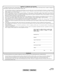 Independent Adjuster Entity License Application - Mississippi, Page 4