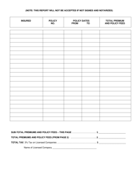 Risk Retention Group Reporting Form - Mississippi, Page 2