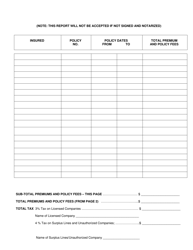 Risk Purchasing Group Reporting Form - Mississippi, Page 2
