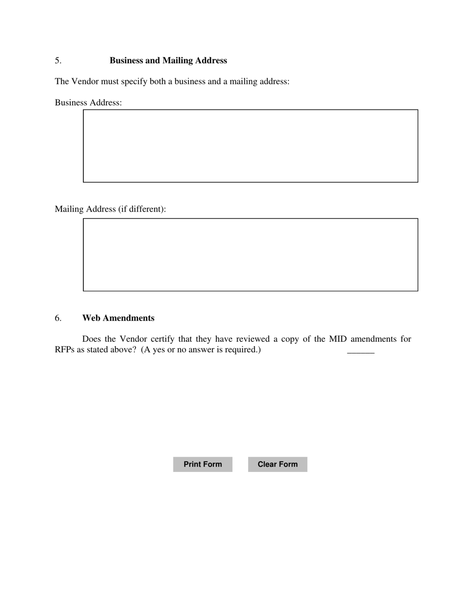 Exhibit A Rfp Questionnaire - Mississippi, Page 2