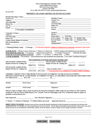 Property Locator/Certificate of Installation - Mississippi, Page 2