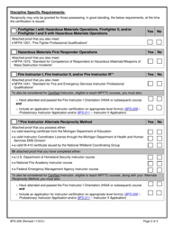 Form BFS-258 Request for Reciprocity Application - Michigan, Page 2