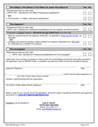 Form BFS-258 Request for Reciprocity Application - Michigan, Page 3