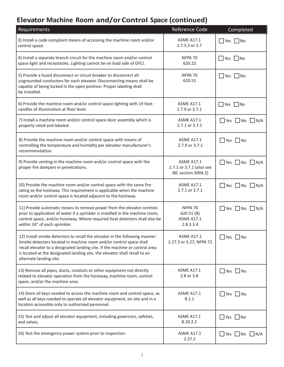 New Construction / Modernization Installation Acceptance Checklist - Mississippi, Page 2